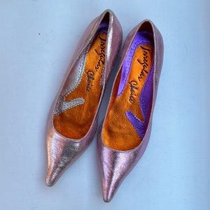 Irregular Choice Pink Metallic Flats. Style 2739-1. Size 39. New in box.